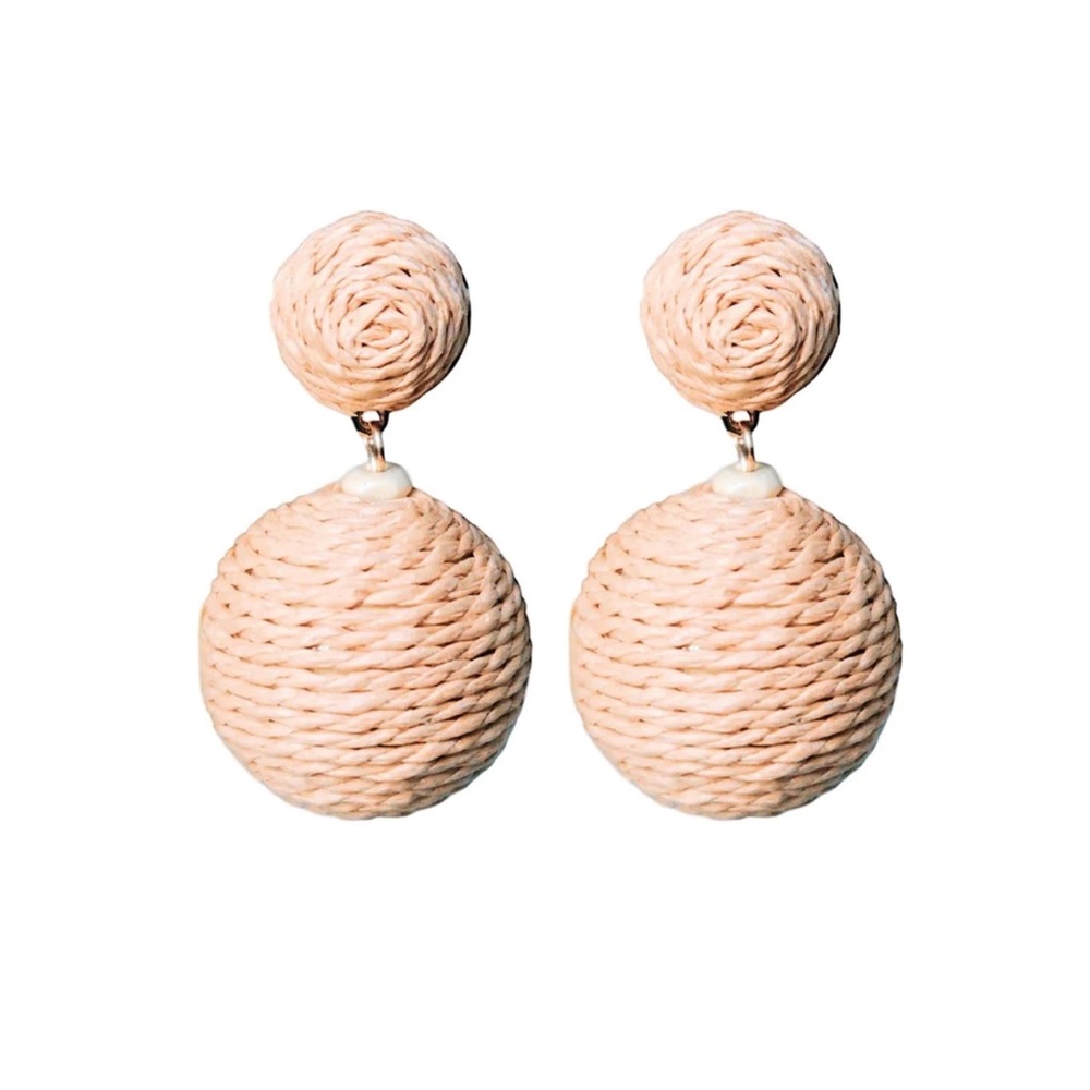 NEW Natural Lido Pom Pom Earrings